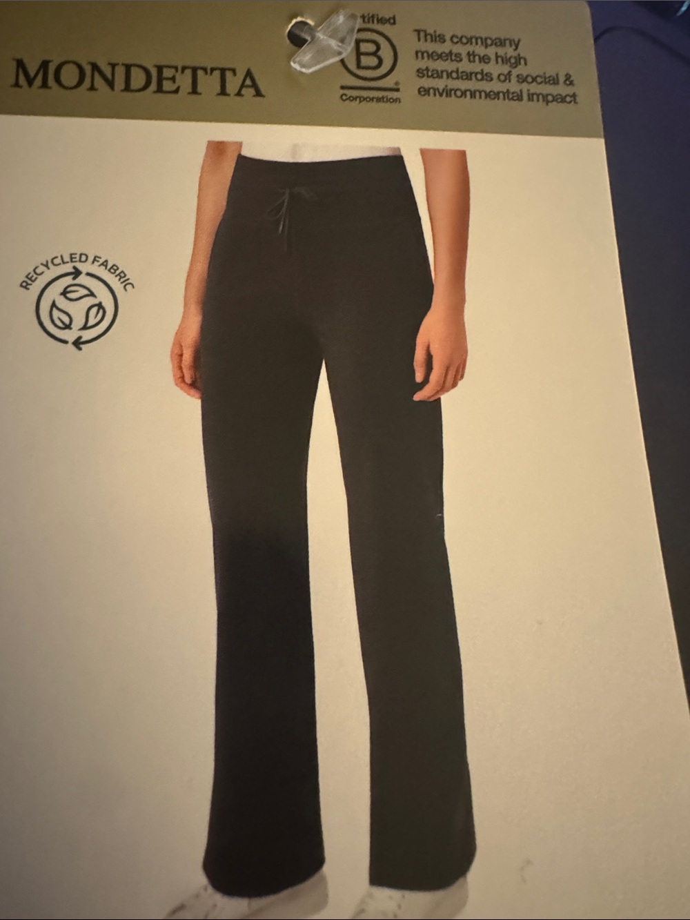 Mondetta Black Wide-Leg Drawstring Waist Pants